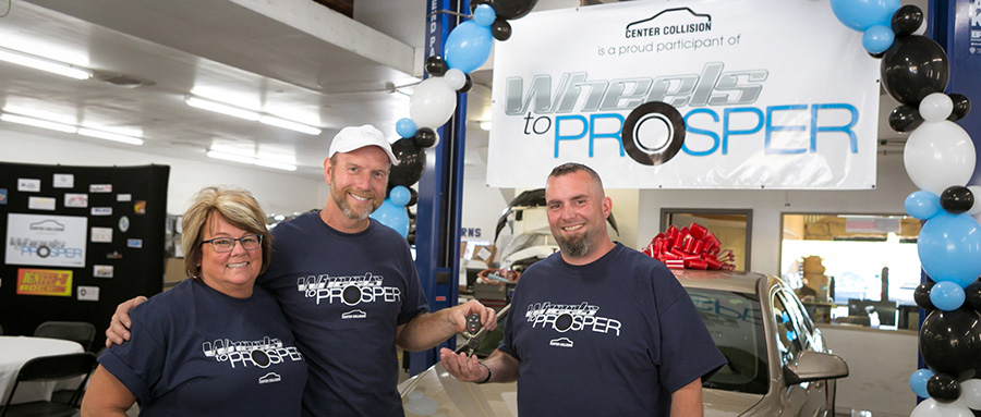 Wheels To Prosper vehicle giveaway at Center Collision