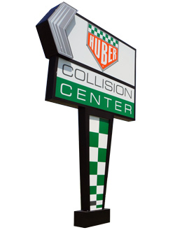 Huber Collision Center front sign in Fredericksburg VA